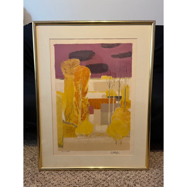 Bernard Cathelin Signed Ea/Artist Print "Premiere Neige Dans La Vallee Du Morin" Lithograph With Findlay Provenance 1960s Mid-Century Modern For Sale - Image 9 of 9