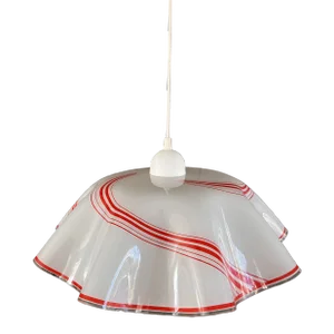 Large White Glass Handkerchief Pendant or Flush Mount Light