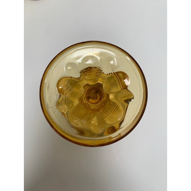 Vintage Textured Golden Amber Stemware Glasses-Set of Nine For Sale - Image 4 of 9