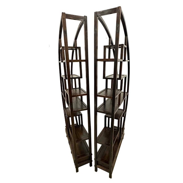 Wood Mid-20th Century Chinese Carved Collector's Display Shelf/Room Divider For Sale - Image 7 of 11