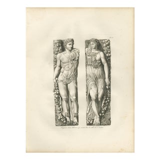 Louis-Pierre Baltard, Louvre Sculpture Reliefs, 1803, Paper For Sale