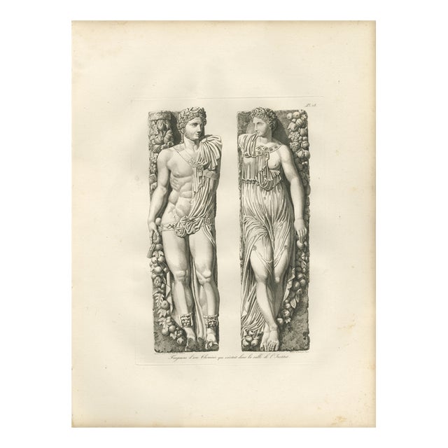 Louis-Pierre Baltard, Louvre Sculpture Reliefs, 1803, Paper For Sale