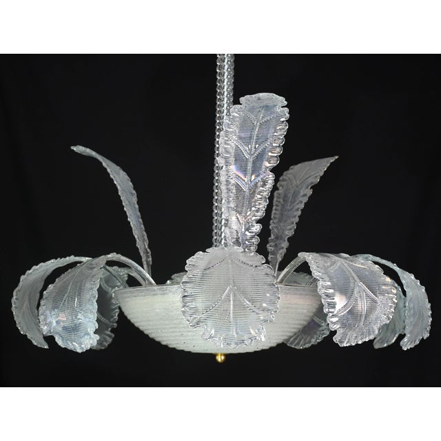 Glass Luxury Barovier & Toso Chandelier, Murano Pulegoso Glass, 1950s For Sale - Image 7 of 13