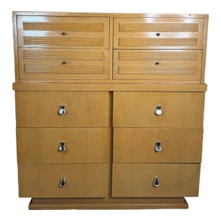 Mid Century Blonde American of Martinsville 10 Drawer Dresser For Sale