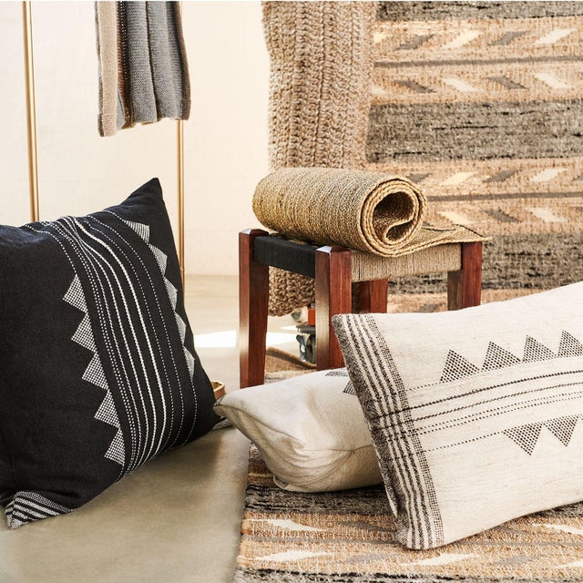 Kora White Small Lumbar Pillow Cover Only For Sale In Detroit - Image 6 of 7