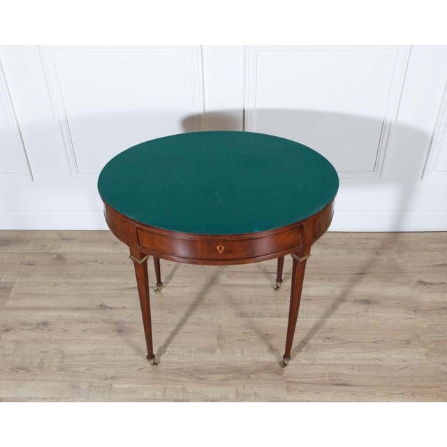 Wood 19th Century Louis XVI–Style Multifunction Oval Mahogany Table with Triple Tops For Sale - Image 7 of 13