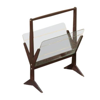 Mid-Century Mahogany Magazine Rack For Sale