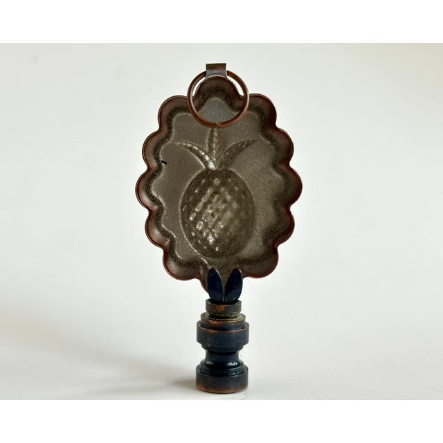 2020s Pineapple Copper Mold Lamp Finial on Bronze Hardware For Sale - Image 5 of 6
