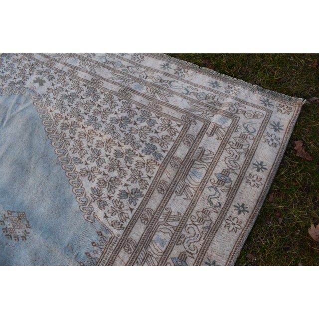 Textile Turkish Soft Color Oushak Rug 6'11'' X 8'8'' For Sale - Image 7 of 13