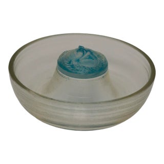 Rene Lalique Opalescent Glass 'Serpent' Round Ashtray For Sale