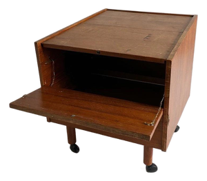 Mid-Century Drinks Cabinet with Storage and Teak Finish