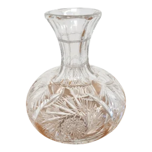 Antique American Brilliant Period Cut Crystal Decanter Carafe