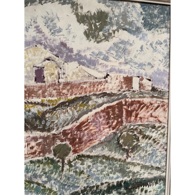 Gösta Nordblad, Landscape with Buildings, 1960s, Oil on Canvas, Framed For Sale - Image 11 of 18