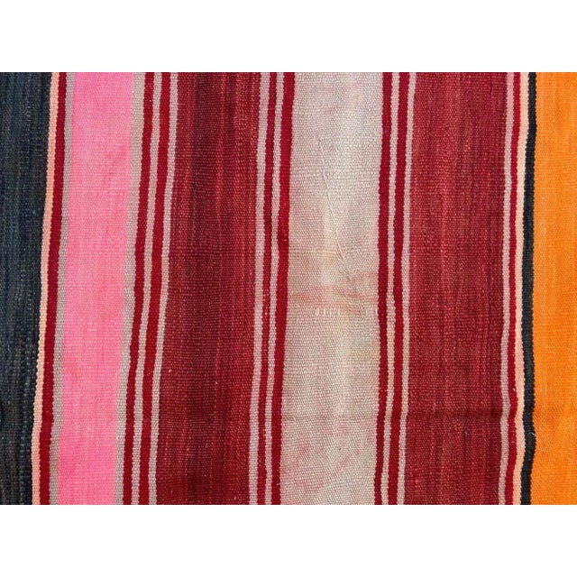 Vintage Moroccan flat-weave stripe Kilim rug.Large size blanket vintage Moroccan rug, handwoven by Berber women in Morocco...