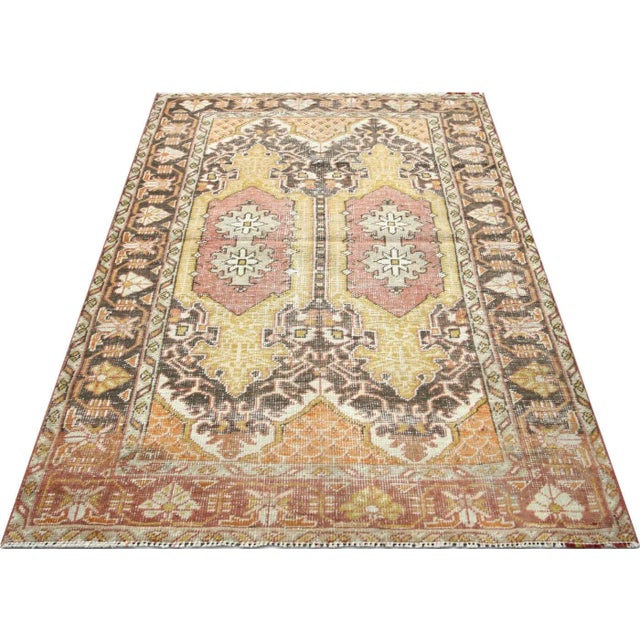 1960s Turkish Oushak Rug For Sale In Los Angeles - Image 6 of 7