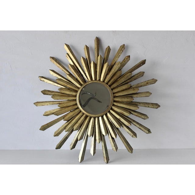 Gilt Metal Starburst Mirror For Sale - Image 10 of 13