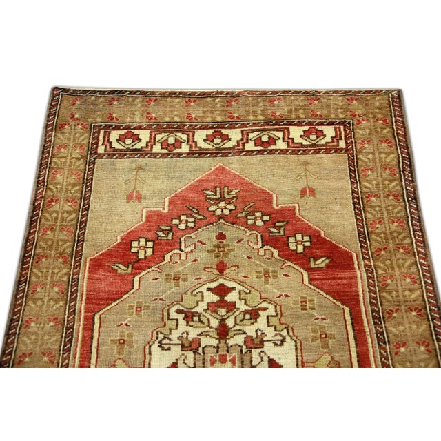 1960s Red & Brown Vintage Turkish Rug 4'1" X 6'2" For Sale - Image 4 of 6