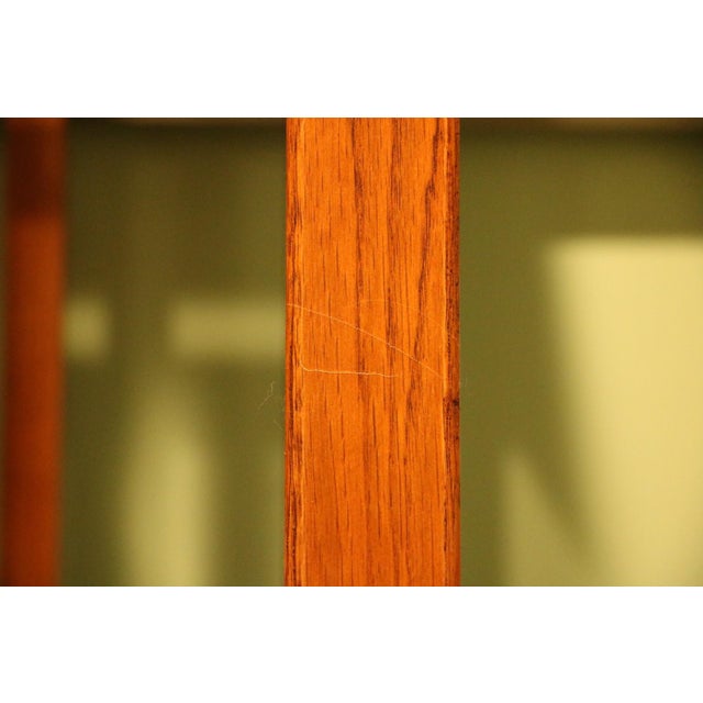 21st Century Frank Lloyd Wright Inspired Solid Wood Accent Table With Stained Glass Inset For Sale In Minneapolis - Image 6 of 6