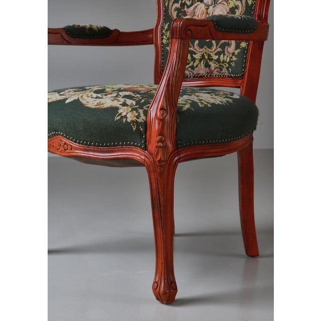 Danish Rococo Style Red Stained Armchair, Early 20th Century For Sale - Image 13 of 18