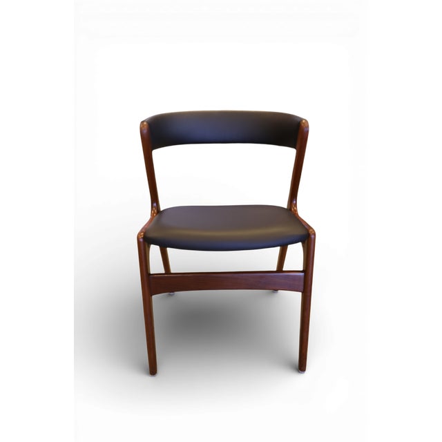 Danish Fire Chair in Teak and Black Leather by Kai Kristiansen, 1960s For Sale - Image 6 of 18