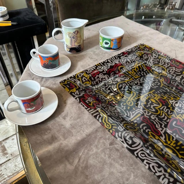 1990s Modern Coffee Service and Serving Tray Cafè Des Arts by Lavazza For Sale - Image 9 of 18