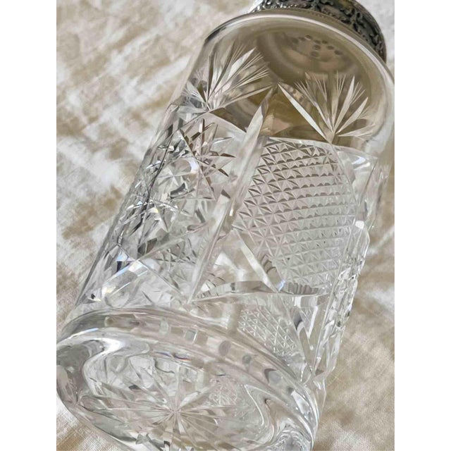 Vintage Louis XVI Shaker in Cut Crystal and Silver-Plated Metal, 1930s For Sale - Image 10 of 11