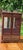 Vintage Wooden Jewelry Armoire With Etched Glass Doors & Red Velvet Lined Interior For Sale - Image 11 of 16