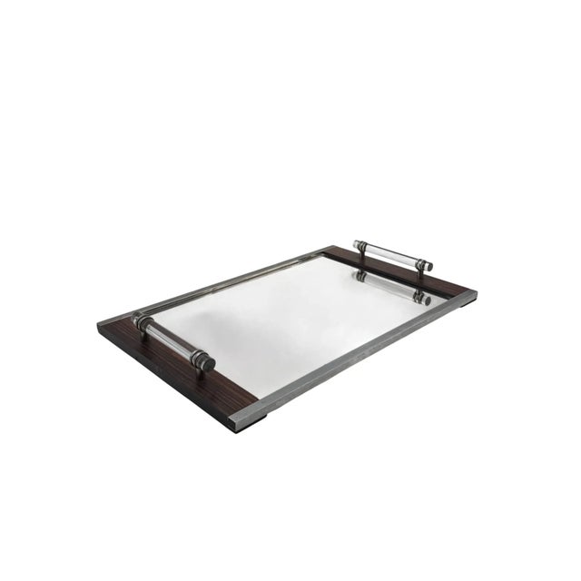 French Modern Mirrored Tray in the style of Jacques Adnet, 1940s For Sale - Image 13 of 13