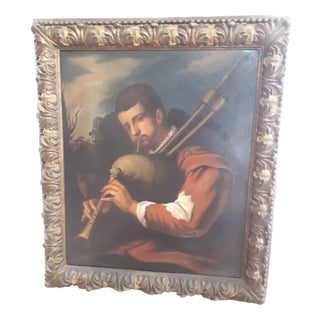 Italian Artist, Musician's Portrait, 1750s, Oil on Canvas For Sale