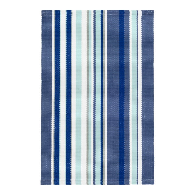 Dash & Albert by Annie Selke Skyler Stripe Indoor/Outdoor Rug, 5' x 8' For Sale
