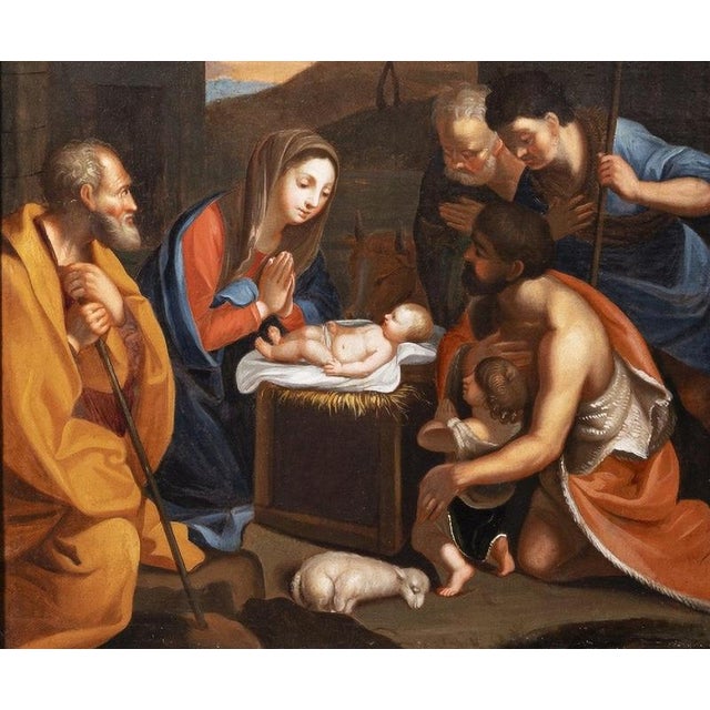 European School, Holy Family, 18th Century, Oil on Canvas For Sale - Image 4 of 10