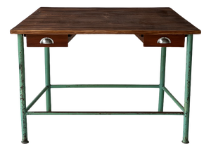 Vintage Industrial Console Table with Drawers