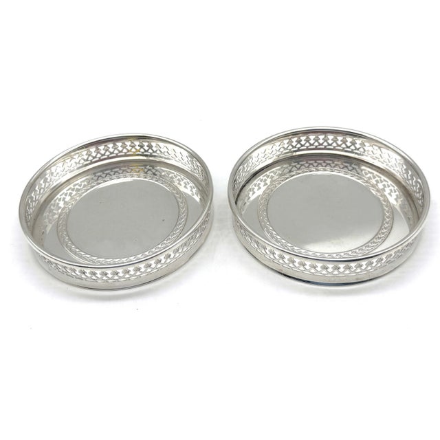 Pair Padova (Padua), Northern Italian .800 Silver Neoclassical Wine Coasters For Sale - Image 4 of 10