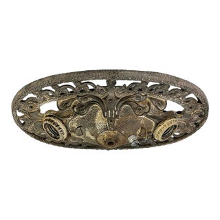 1900s Antique American Beaux Arts Flush Mount Light Fixture For Sale