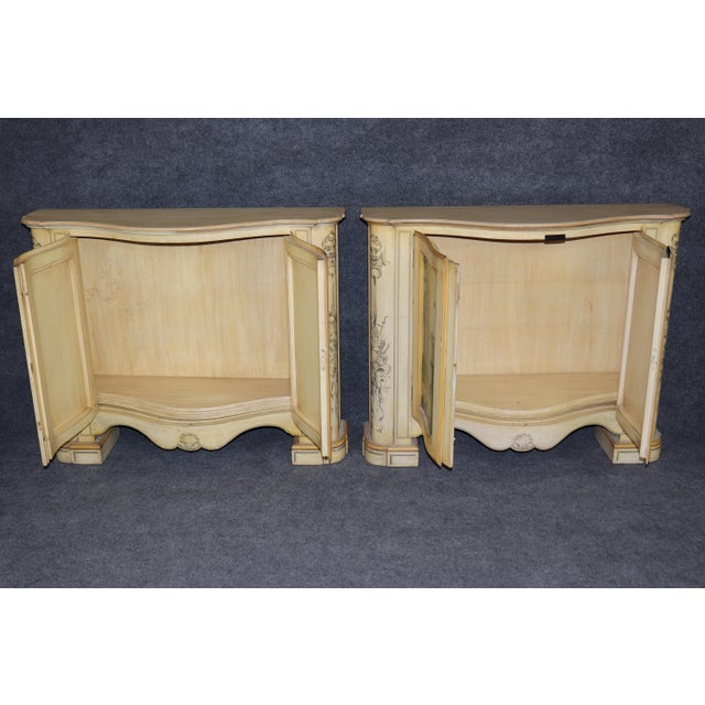 Traditional Pair of Painted Roman Scenery Shallow Depth Side Cabinets Console Tables For Sale - Image 3 of 10