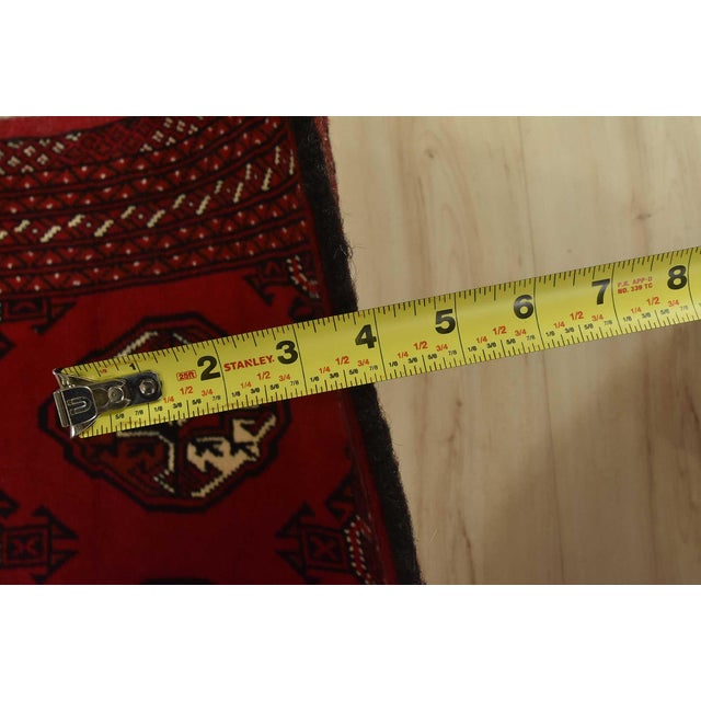 Turkmen Runner 2’9” X 9’3” Red Wool Vintage Tribal Hand-Knotted Oriental Rug For Sale - Image 10 of 12