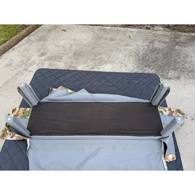 English Garden Skirted Parsons Upholstered Bench For Sale - Image 11 of 12