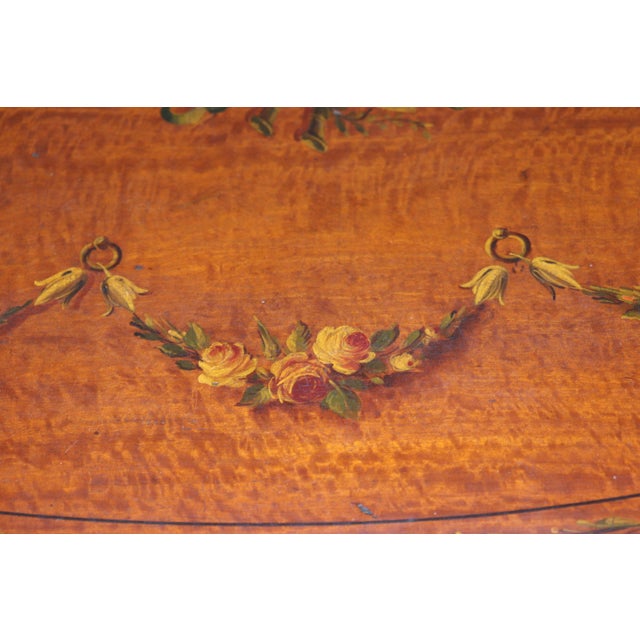 19th C Antique English Adams Paint Decorated Two-Tier Dessert Table For Sale - Image 10 of 15