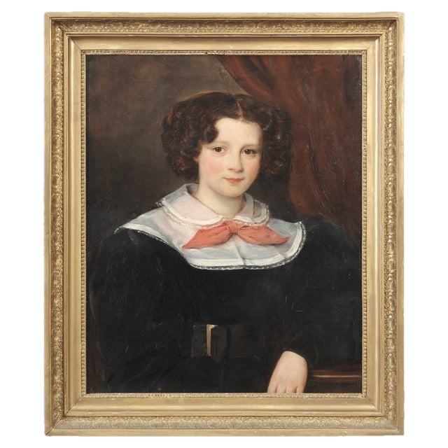 Francois Nicholas Riss, Child Portrait, 1829, Oil on Canvas, Framed For Sale