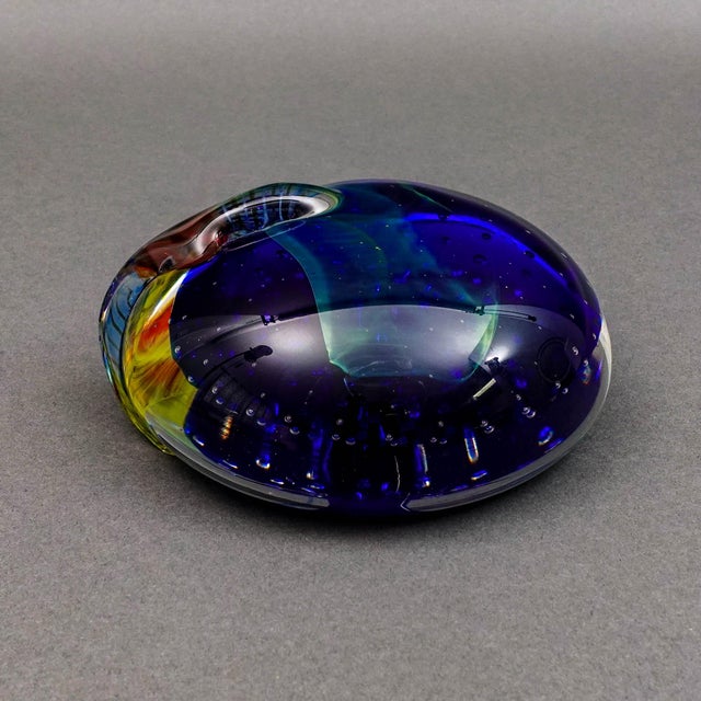 Mid 20th Century Seguso Viro SIgned Murano Italy Multi Color Art Glass Paperweight Sculpture For Sale - Image 5 of 9