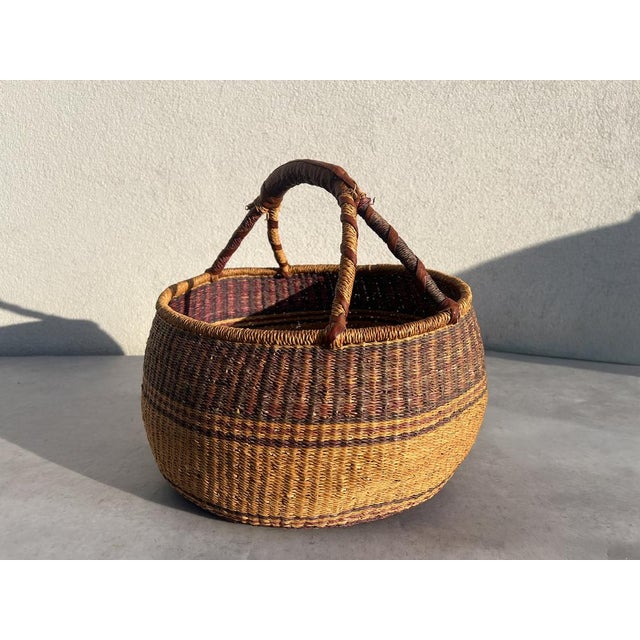 Hand-Woven African Storage Basket, 1960s For Sale - Image 11 of 13
