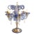 Table Lamp Murano Glass 5 Arms in Clear and Blue For Sale