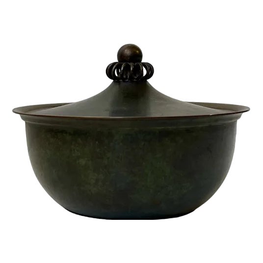 Art Deco Trinket Jar in Bronze by Just Andersen, 1930s For Sale