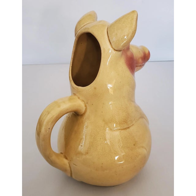 Late 19th Century Majolica Style Pig Pitcher For Sale - Image 4 of 6