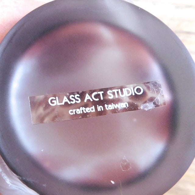 1980s 1980s Tall Spotted Glass Perfume Bottle With Frosted Details by Glass Act Studio For Sale - Image 5 of 5