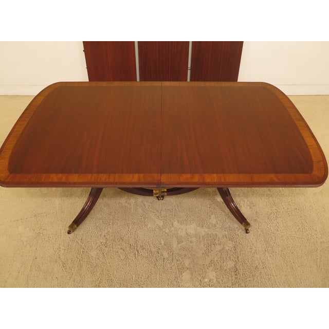 1990s Traditional White Furniture Company Banded Walnut Dining
