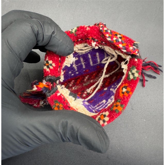 Textile Antique Tailsman Bag, Medicine Bag, Textile Pouch For Sale - Image 7 of 8