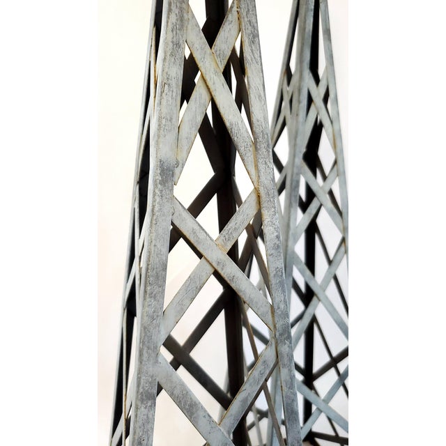 Metal Obelisk Topiary Trellis Pair - Large For Sale - Image 7 of 9