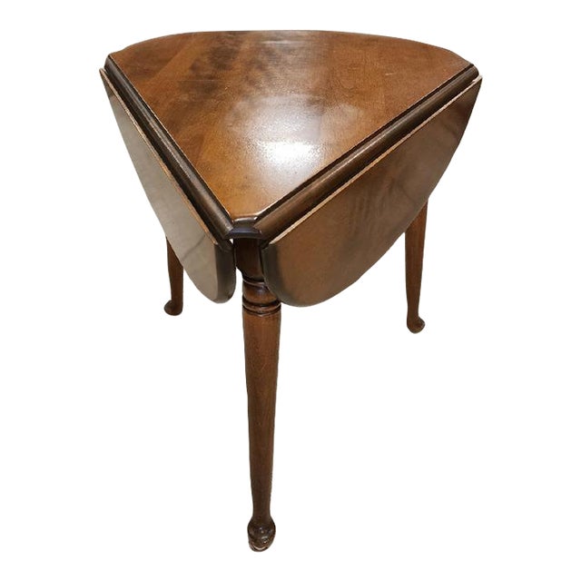1990s Ethan Allen Triangular Drop Leaf Maple Center Table Chairish