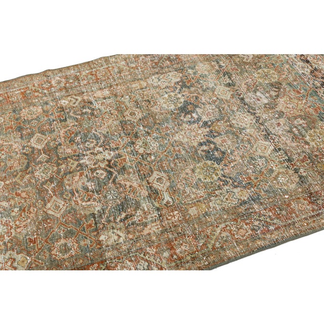 19th-Century Antique Malayer Runner Rug – Distressed Muted Earth Tones & Terracotta Wool For Sale In New York - Image 6 of 9